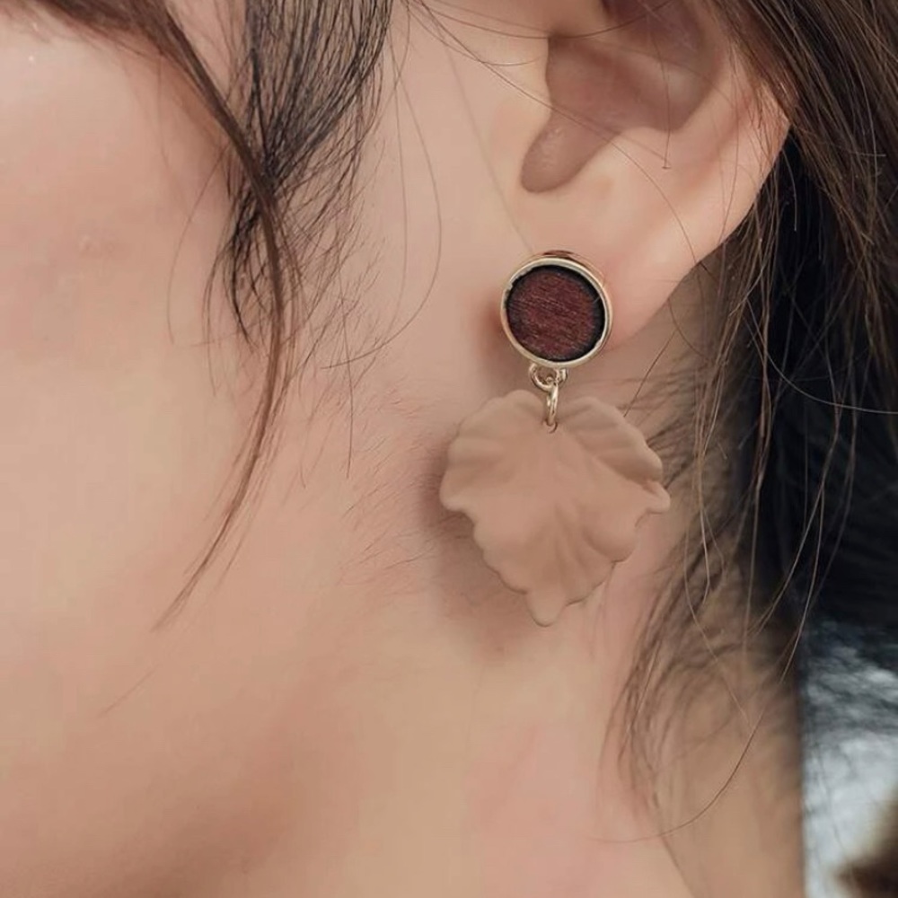 Fall leaf clay earrings